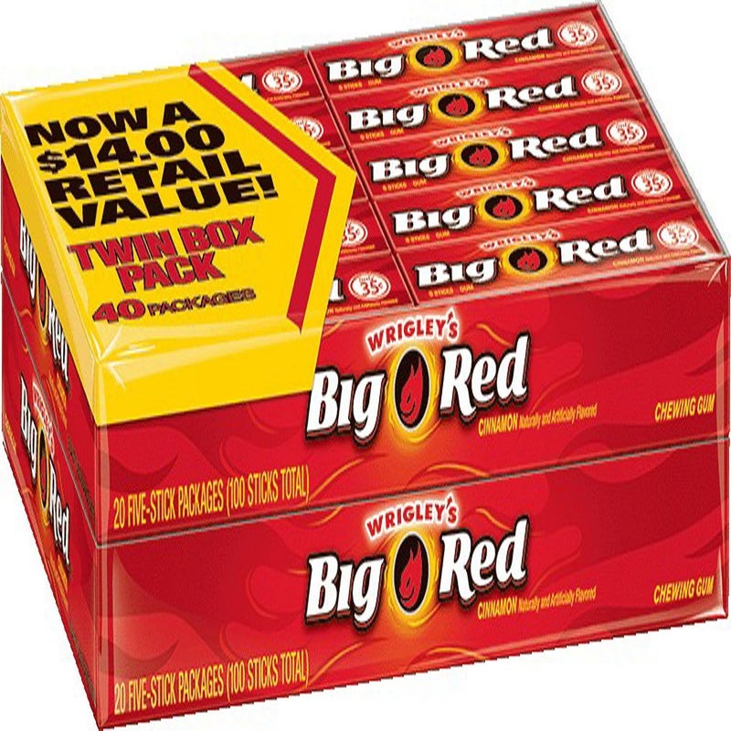 Wrigley's Big Red Cinnamon Chewing Gum - Twin Box Pack - Image 1